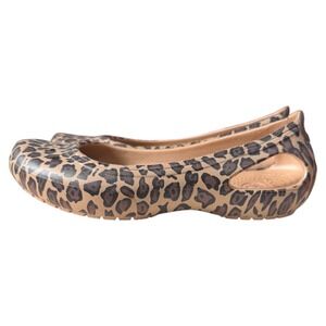 Crocs Women's Size 6 Ballet‎ Flat Shoes Leopard Print Comfort